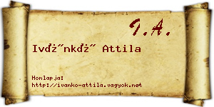 Ivánkó Attila névjegykártya